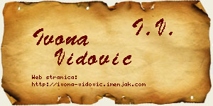 Ivona Vidović vizit kartica